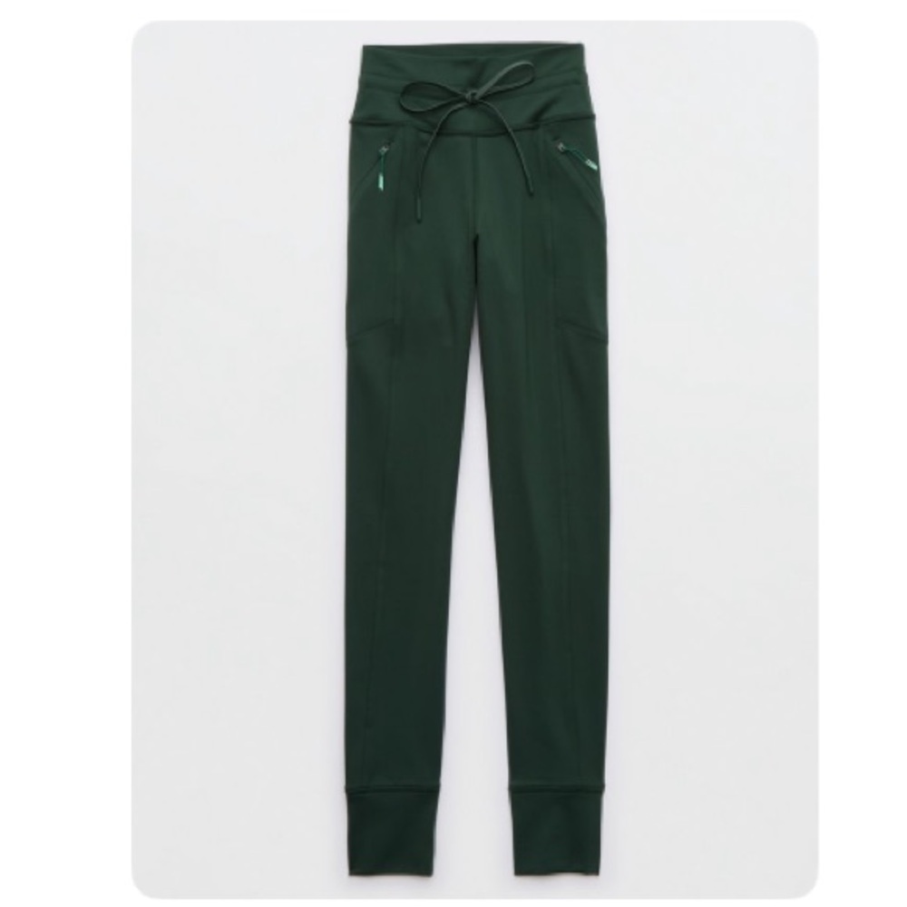 Aerie OFFLINE Warmup Pocket Dark Green Leggings